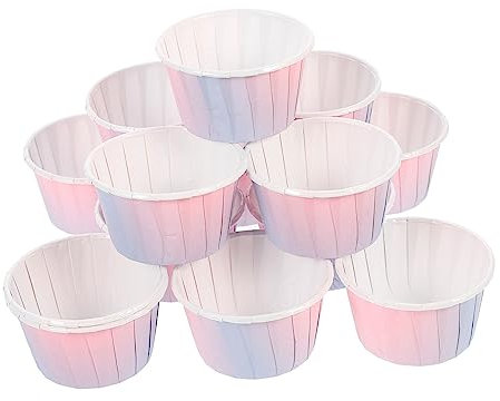 Amosfun 100 Stk Kuchenbecher Papierbecher Cupcake-Papierverpackungen papierbackform panettone kuchen verpackung pappbecher dekorative Kuchenhalter hitzebeständige Tortenförmchen