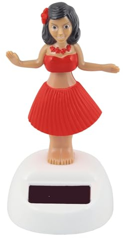 Armaturenbrett Wackelfigur Hula rot Frau Solar Hawaiian Hula Girl tanzend