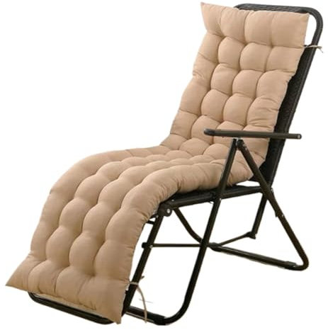 Liegenauflage Liegestuhl-Kissen, weiches Rückenkissen, Schaukelstuhl-Kissen, Liegebank-Kissen, Gartenstuhl-Kissen, langes Kissen, verschiedene Größenoptionen Deckchair Auflage(Beige,53x180cm 1piece)