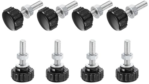 QUARKZMAN 8 Stück Rändelschraube mit Gewinde M5 x 20mm Rundkopfschraube mit Muttern Unterlegscheiben, Flügelschrauben Klemmhebel 18mm Klemmknöpfe Spannschraube für Industrie Maschine
