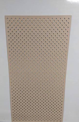 Wooden mesh Decorative Panel, Wall partition, Radiator Cover Grille, Cut-Outs, Kitchen Furniture, Laser Cut in 3mm Thick MDF (Size 1200mm x 620mm) Stellar Pattern Grille. Made in The UK.