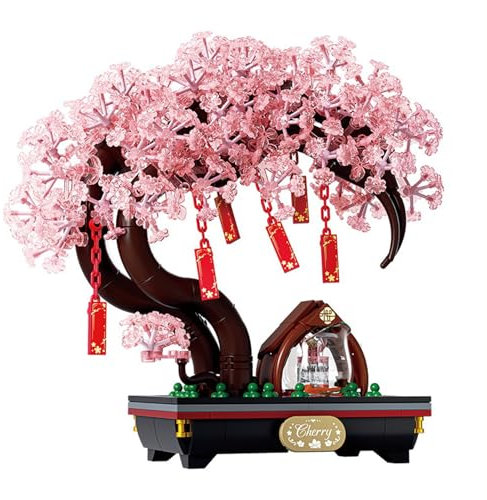 Mini Sakura Arbre Maison Construire Bloc Set, 706 Pièces Mini Kit de Construction de Cabane dans Les Arbres, MOC Modulaire Maison Architecture Blocs, Mini Botanique Collection jeux de construction