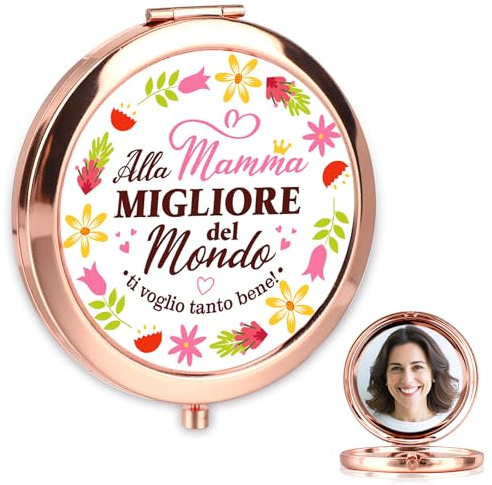 DPKOW Geschenk für die Mutter, Italienischer Taschenspiegel zum Muttertag, Geburtstagsgeschenk für die Frau