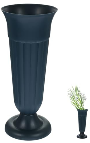 ULTECHNOVO Vase à Fleurs pour Cimetière 25,5 x 10,5 x 10 cm, Lesté & Anti-Gel, Maintien Stable des Fleurs Naturelles ou Artificielles pour Tombe, Jardin Extérieur, Décoration Commémorative