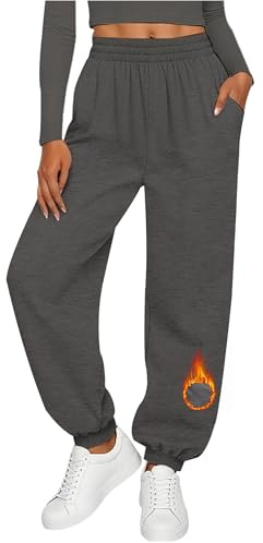 Neteson Pantaloni Sportivi Donna Larghi a Vita Alta con Tasche Pantaloni da Jogging in Felpa Termici Invernali Pantaloni della Tuta Yoga Casual per Fitness Sport Jogger Running