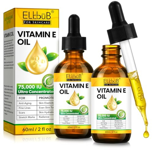 Natural Vitamin E Oil - 75,000 IU Ultra Concentrated - Moisturizes, Fades Scars & Stretch Marks, Anti-Aging & Skin Hydration - For Face, Body, Hair, and Nails 2