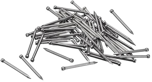 Unifizz 50pcs 30mm Finishing Nails Carbon Steel Headless Nails for Picture Hanging, Small Hardware Nails for Wood Frame, Wall Trim, Baseboards and Art Projects,Silver