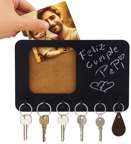 MoniDecor Schlüsselbrett mit Ablage – Praktischer Schlüsselhalter aus Holz für die Schlüsselaufbewahrung – Modernes Schlüsselboard mit Haken (Rustikal)