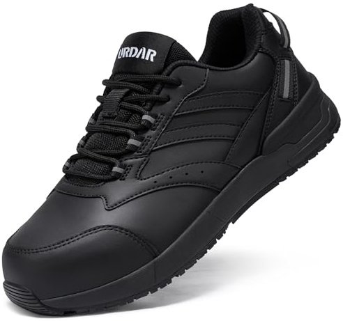LARNMERN PRO Chaussures de Sécurité Homme à Coque Acier Antidérapantes Respirantes Légères Noir Carbone 42 EU