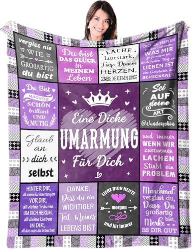 Geschenke für Beste Freundin Decke 150x200 cm, Warm Umarmung Decke | Geschenk für Frauen Beste Freundin Flanell Kuscheldecke, Schwester Tochter Mutter zum Geburtstag Weihnachten