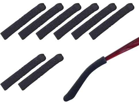 Haluway 4 Pairs Glasses Ear Cushions, Soft Cotton Eyewear Arm Covers, Anti-Slip Temple Sleeves for Eyeglasses & Sunglasses, Comfortable Glasses Ear Pads