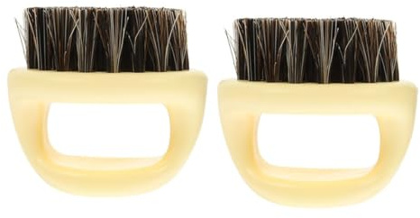 AUTSUPPL Bartbürste zum Entfernen Überschüssiger Haare 2 Stück für Männer mit Abs Griff Komfortabler Halterung und Borsten für Friseursalon und Zuhause