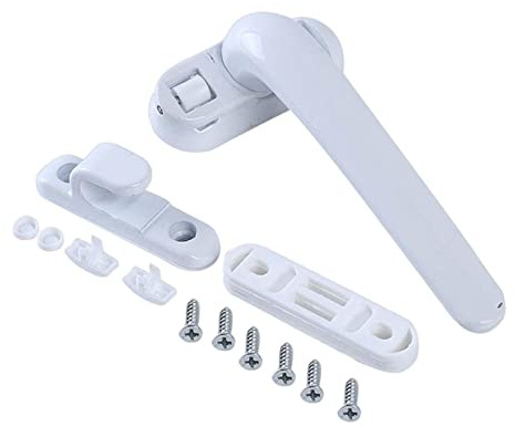 Poignée de Fenêtre PVC Poignées de fenêtre universelles en Alliage d'aluminium avec Serrure for Porte Chambre à Coucher ou Salon(White Right)
