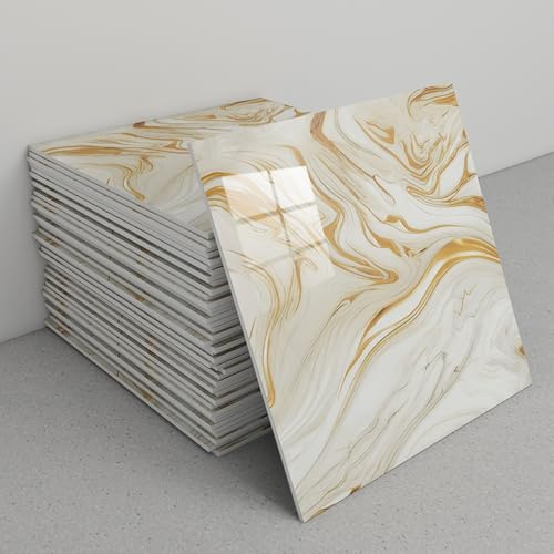 30 carreaux muraux adhésifs imperméables imitation marbre, panneaux en PVC autocollant de 30 cm x 30 cm for salle de bain, cuisine et salon.(C8)