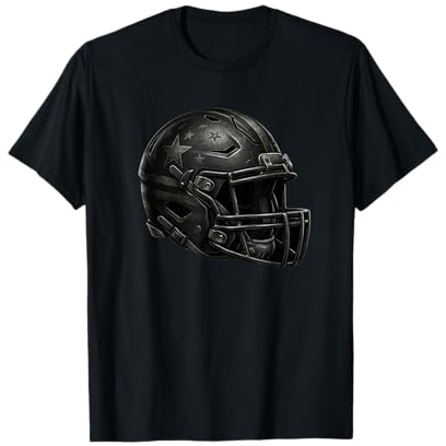 Black Patriotic Casque de Football américain T-Shirt