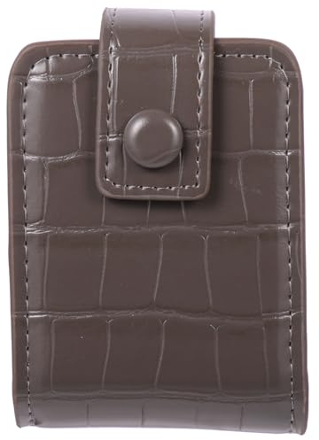JECOMPRIS Trousse de Maquillage Mini Grise avec Miroir Intégré, Étui Portable pour 3 Rouges à Lèvres, Pochette Compacte et Légère, Organisateur de Rouge à Lèvres Pratique pour Paquet à
