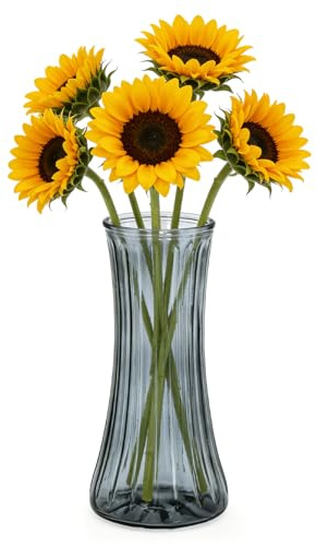 DARENYI Glasvas 28 cm blomvaser för vardagsrum tulpanvas för bröllop mittpunkt och heminredning