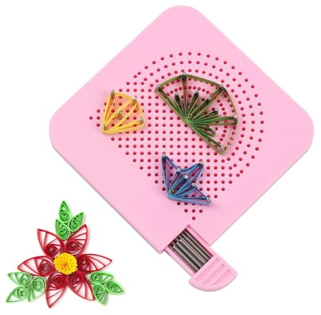 Quilling-mallar – 10,5 x 10,5 x 0,8 cm pappersrullskiva, handgjort gör-det-själv-quilling-set med förvaringslåda för 20 barr | pysselverktyg för scrapbooking, gratulationskort, konstprojekt