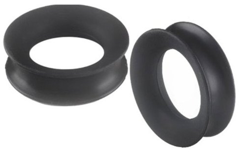 bodyjewellery 38mm Black Implant grade sili Double Flare Flesh Tunnels Large Gauge Plugs ABYR Ear Stretchers Piercing SI04 2Pcs