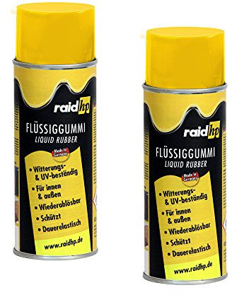Raid HP 380234 Flüssiggummi 800ml GELB-MATT Sprühfolie Felgenfolie. Dauerelastische Gummierung für innen und außen für Auto Boot Motorrad Quad Fahrrad Freizeit Hobby