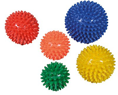 Noppenball, 9 cm, rot von der Sundo Homecare GmbH | 90 mm Igelball Massageball Stachelball Anti-Stress-Ball - Massage für Hände, Füße, Fersen, Rücken, Reflexzonen