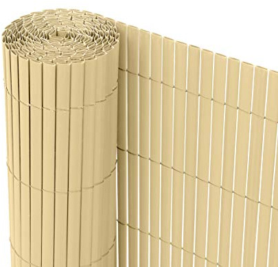 Ribelli® PVC, insynsskyddsmatta, insynsskyddsstaket, insynsskydd, staket, balkong, vindskydd (100 x 400 cm, bambu)