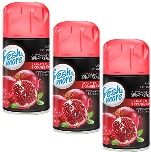 Fresh & More Lufterfrischer Nachfüller (3er Pack) 250ml, Granatbaum&Cranberry