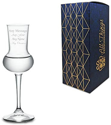 Personalised Engraved 80ml Grappa Liqueur Glass, Gift Boxed, Perfect for Any Occasion