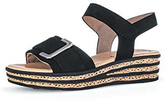 Gabor Damen Plateausandalen, Frauen Sandalen,Best Fitting,Plateausandaletten,Dicke Sohle,bequem,Sommerschuhe,offene Schuhe,schwarz,38.5 EU / 5.5 UK
