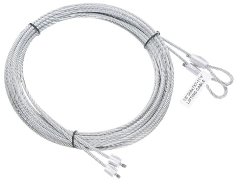 sourcing map 2 cables de 3,5 metros para puerta de garaje, 3 mm de diámetro, cable de resorte de torsión, acero galvanizado, 2 unidades