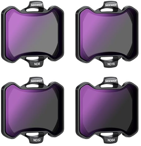 NEEWER 4er Pack ND Filter Set, kompatibel mit DJI Avata 2, Neutraldichtefilter ND8/ND16/ND32/ND64, Drohnen Objektiv Zubehör doppelseitig beschichtetes HD Glas Keine Störungen mit der Objektivabdeckung