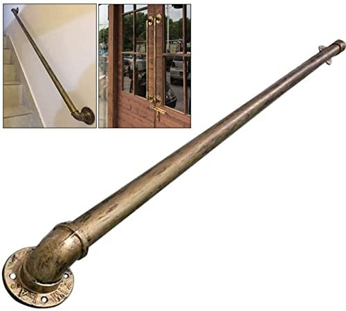 Corrimano in metallo per scale da parete ringhiera di sicurezza per uso interno ed esterno, design tubo dell'acqua in ferro battuto, 270 cm