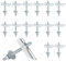 Fentar 15 Sets Plasterboard Fixings Heavy Duty, Carbon Steel Snap Toggle Bolts and Drywall Anchors, M8 x 100mm Tiltable Plasterboard Wall Plug Kit for Hollow Wall Fibreboard Cavity Wall