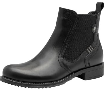 Tamaris Botas Chelsea para mujer 1-25821-45, piel negra, talla 40 EU, piel negra, 40 EU