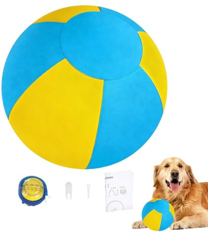 Hästbollar för hundar Interaktiv Rullande Boll | 20,5x13x13 cm uppblåsbar vallboll För Lek i Pool, Stress, Spänning, Tristess, Stimulans & Berikning