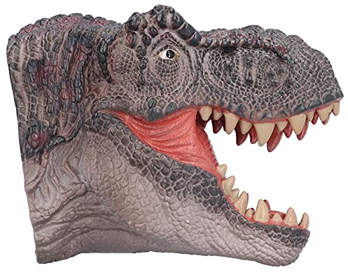 Ghzste Bärbar gummidinosaurie handdocka, bekväm handdocka, mjuk handritad dinosaurie docka leksak för barn rollspel