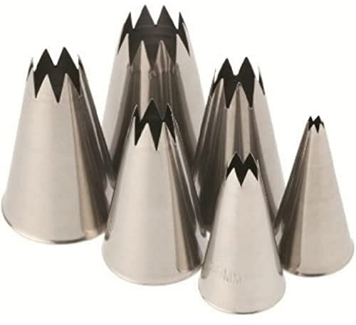 Lacor 68997 - Set 6 Boquillas Estrella Acero Inoxidable - Menaje de Cocina | En acero inoxidable, listo para el uso diario en cocina; ideal para cocina profesional y uso diario en casa, de gran utilidad