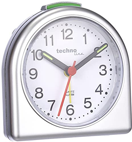 techno line Geneva SD Silber Sveglia al Quarzo, Plastica, Argento, 8.3 x 4 x 8.3 cm