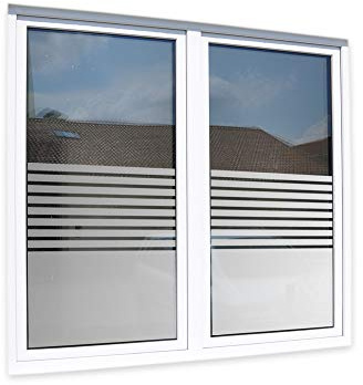 Sichtschutzfolie blickdichte Fensterfolie - Stripes - Sonnenschutz Markenfolie Streifen + Maßanfertigung