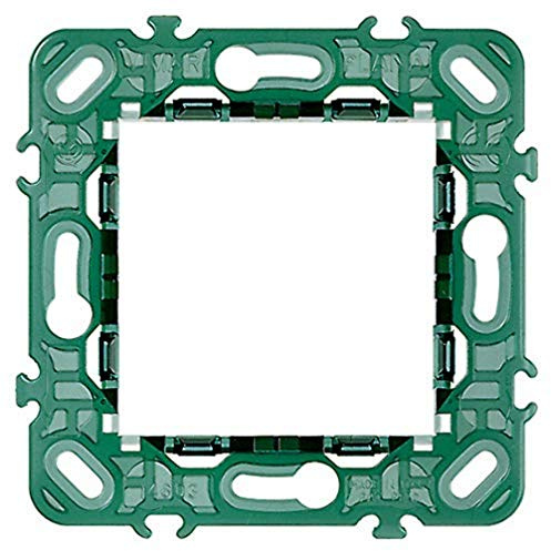Vimar 14603 Plana Support de montage 2 modules, sans vis, pour boîtes d'encastrement avec entraxe 60 mm ou 56x56 mm, modulaire avec entraxe 71 mm, pour appareils à fixation horizontale et verticale
