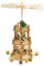 OBC Weihnachtspyramide/Wintervergnügen Natur-bunt/Pyramide Weihnachten / 3 Etagen/im Kunsthandwerks-Stil, handgefertigt/Deko zu Weihnachten