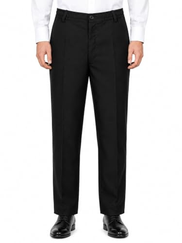 shelikes Mens Formal Trousers Casual Business Office Smart Dress Pants Rugby Trouser Straight Leg Bottoms with Pockets Waist Size 30 Inch to 50 Inches Inside Leg 27Extra Short / 29Short / 31Regular