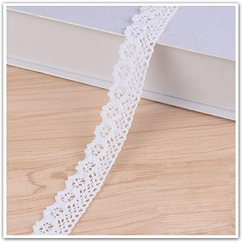 10 Metri Nastro di Pizzo Bianco Vintage - Bordino All'Uncinetto per Biglietto, Diario, Scrapbooking, Scatola Regalo - Decorativo per Cucito, Artigianato, Matrimonio