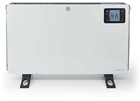 NEDIS Konvektor Heizlüfter Turbo Elektroheizer Verstellbares Thermostat 3 Wärmeeinstellungen Heizgebläse Fernbedienung Timer L 60,5 cm