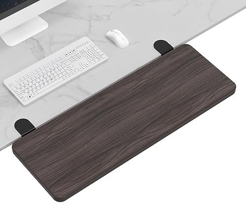 OUGIC Ergonomische Schreibtisch-Verlängerung, 64 x 24 cm, stanzfreie Klemme, faltbare Tastatur-Schubladenablage, Tisch-Halterung, Armlehne, Computer-Ellenbogen-Armstütze