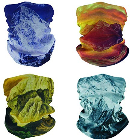 SMEHCF 4 Bandeau Multifonctionnel Bandana Cagoule Demi-Couverture Masque écharpe de Cou pour Moto vélo randonnée pêche