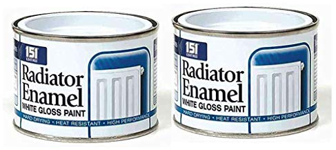 SDMAX 151 Pack Of 2 Radiator Enamel White Gloss Paint - 180ml Tin, Heat Resistant Finish, Tough And Long-Lasting, Versatile Use, Easy To Use,