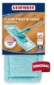 Leifheit Funda de Recambio Clean Twist M Ergo Static Plus, Funda de poliéster Lavable para mopa superabsorbente, Funda de mopa fregona para Todo Tipo de Suelos