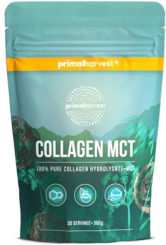 MCT Collagen Pulver von Primal Harvest - Bioaktives Premium Collagen Complex, nachhaltige Grasfütterung, Kollagen Hydrolysat, Geschmacksneutral, optimale Löslichkeit