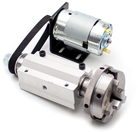 Toplionace Verlängerte No Power 895 Motor Drehmaschine Holzbearbeitung Spindel, DIY Slider Montage Mikrodrehmaschine mit M14 * 1 Drehfutter (4 Klauen, φ65mm)